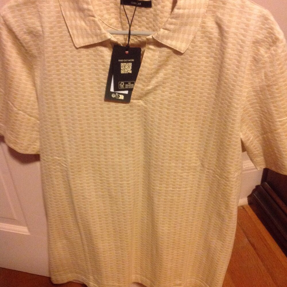 Ted Baker Men's Multicolor Open Collar Pullover Polo Shirt - Large (4) - NWT